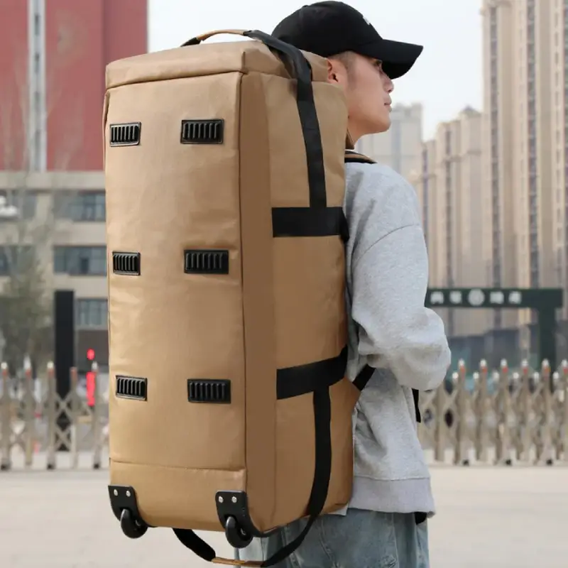 Grand sac de voyage avec roulettes, pliable, pratique porté dos