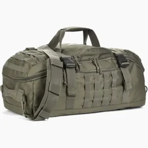Grand sac de voyage style armée résistant à l'eau vert armée