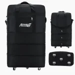 Grand sac de voyage sur roulettes, pliable et télesco Grand sac de voyage sur roulettes, pliable et télescopique vue de face