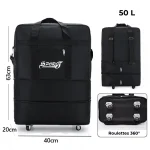 Grand sac de voyage sur roulettes, pliable et télescopique 50l Grand sac de voyage sur roulettes, pliable et télescopique capacité 50L