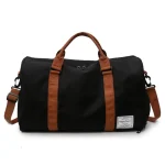 Grand sac de voyage tissu unisexe, polyvalent noir Grand sac de voyage tissu unisexe, polyvalent noir