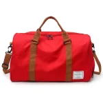 Grand sac de voyage tissu unisexe, polyvalent rouge Grand sac de voyage tissu unisexe, polyvalent rouge