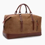 Grand sac de voyage vintage en toile cafe Grand sac de voyage vintage en toile cafe