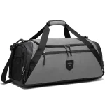 Sac de sport avec compartiment chaussures fitness ou aventure gris Sac de sport avec compartiment chaussures fitness ou aventure gris