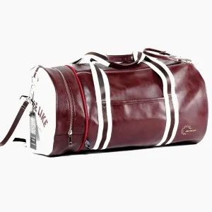 Sac de sport vintage imperméable pour fitness bordeaux