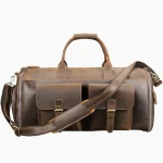 Sac de voyage cabine en cuir véritable marron