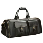 Sac de voyage cabine en cuir véritable noir