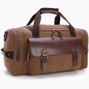 Sac de voyage cabine en toile vintage pour hommes café