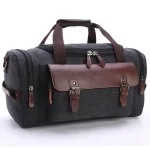 Sac de voyage cabine en toile vintage pour hommes noir Sac de voyage cabine en toile vintage pour hommes noir
