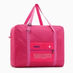 Sac de voyage pliable en nylon étanche rose Sac de voyage pliable en nylon étanche rose