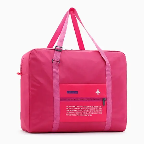 Sac de voyage pliable en nylon étanche rose