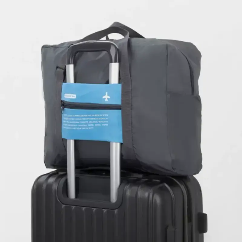 Sac de voyage pliable en nylon étanche sur valise
