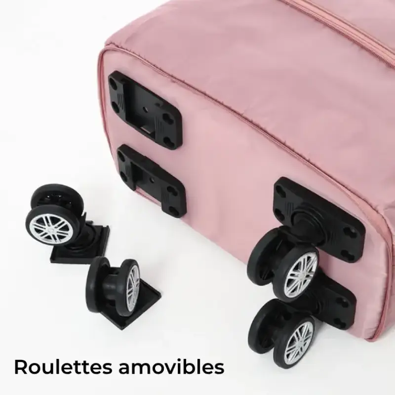 Sac de voyage pliable extensible roulettes amovibles