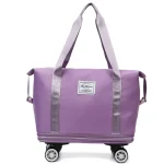 Sac de voyage pliable extensible violet plié Sac de voyage pliable extensible violet plié
