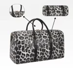 Sac de voyage pour femme léopard noir et blanc détail Sac de voyage pour femme léopard noir et blanc détail
