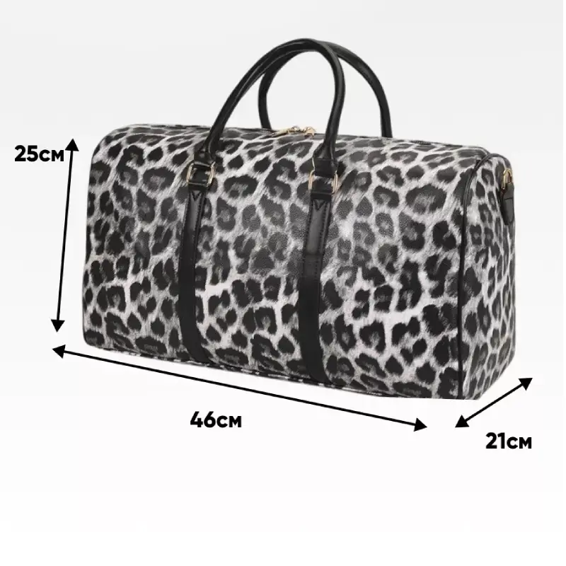 Sac de voyage pour femme léopard noir et blanc dimensions
