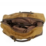 Sac de voyage pour homme en toile et cuir style vintage ineterieur Sac de voyage pour homme en toile et cuir style vintage ineterieur