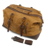 Sac de voyage pour homme en toile et cuir style vintage sangle Sac de voyage pour homme en toile et cuir style vintage sangle