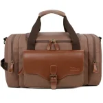 Sac de voyage pour homme en toile multifonctionnel café Sac de voyage pour homme en toile multifonctionnel café