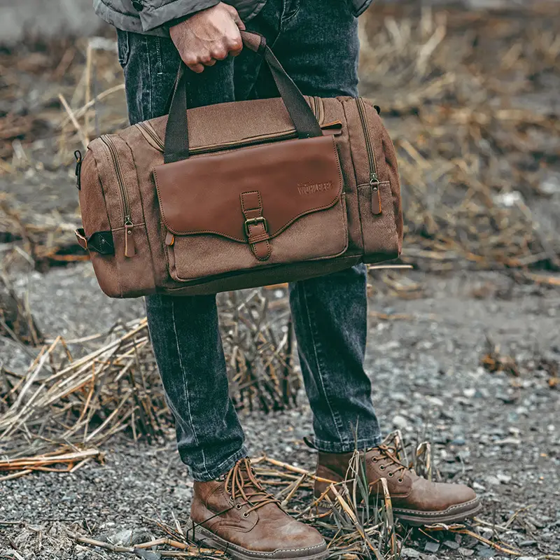 Sac de voyage pour homme en toile multifonctionnel porté