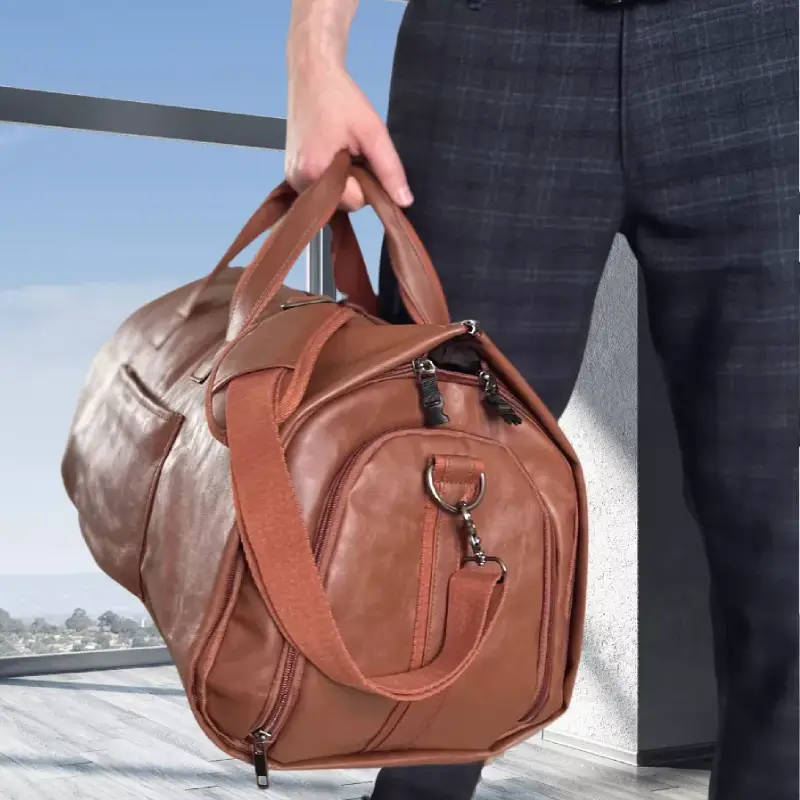 Sac de voyage pour homme étanche et polyvalent porté