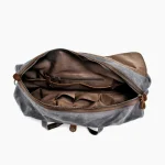 grand-sac-voyage-toile-style-vintage- 03 Grand sac voyage en toile style vintage pour escapades et voyages d'affaires vue intérieur