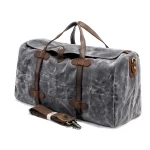 grand-sac-voyage-toile-style-vintage- gris Grand sac voyage en toile style vintage pour escapades et voyages d'affaires gris foncé