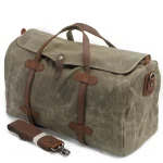 grand-sac-voyage-toile-style-vintage- vert Grand sac voyage en toile style vintage pour escapades et voyages d'affaires vert