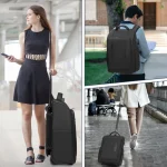 Bagage cabine sac à dos imperméable avec roulettes lifestyle
