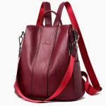 Petit sac à dos antivol pour femmes style vintage bordeau Petit sac à dos antivol pour femmes style vintage bordeau