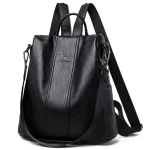 Petit sac à dos antivol pour femmes style vintage noir Petit sac à dos antivol pour femmes style vintage noir