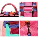 Petit sac à dos cuir femme multicolore original détails Petit sac à dos cuir femme multicolore original détails