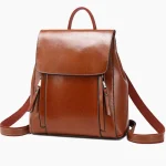 Petit sac à dos en cuir pratique et élégant pour femme marron Petit sac à dos en cuir pratique et élégant pour femme marron