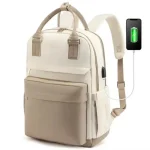 Petit sac à dos étanche pour femmes avec port USB pratique blanc Petit sac à dos étanche pour femmes avec port USB pratique blanc