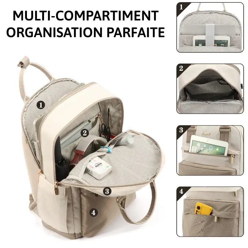 Petit sac à dos étanche pour femmes organisation