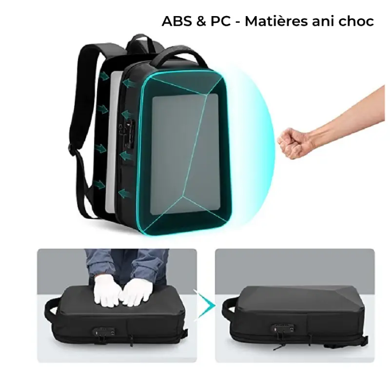 Petit sac à dos imperméable et anti-vol charge USB anti-choc
