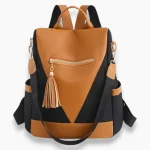 Petit sac à dos tendance anti-vol pour femme orange et noir ombré Petit sac à dos tendance anti-vol pour femme orange et noir ombré
