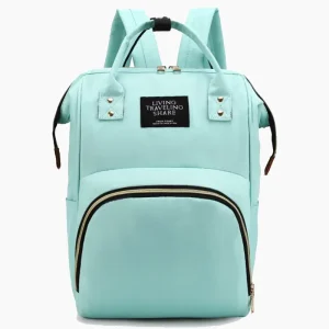 Sac à dos à langer polyvalent étanche pour sorties bébé vert eau