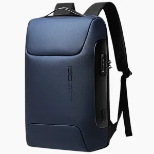 Sac à dos imperméable de ville résistant avec rangement sécurisé bleu