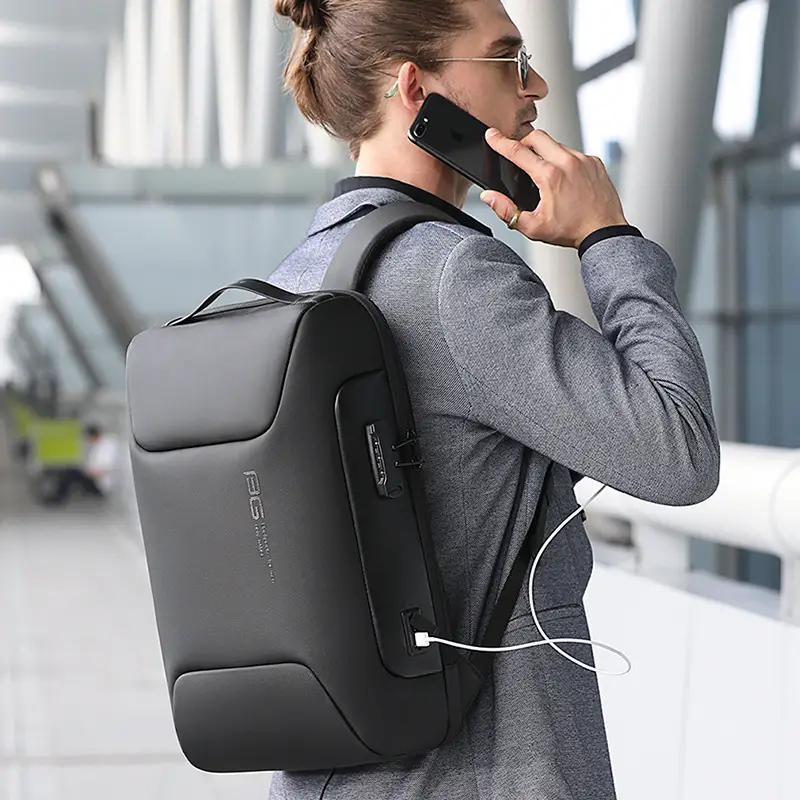 Sac à dos imperméable de ville résistant avec rangement sécurisé porté homme