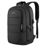 Sac à dos imperméable homme avec USB et sécurité pour voyages d'affaire noir Sac à dos imperméable homme avec USB et sécurité pour voyages d'affaire noir