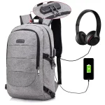 Sac à dos imperméable homme avec USB pour voyage d'affaire détail sécurité