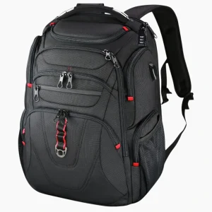 Sac à dos imperméable multipoches polyvalent grande capacité rouge