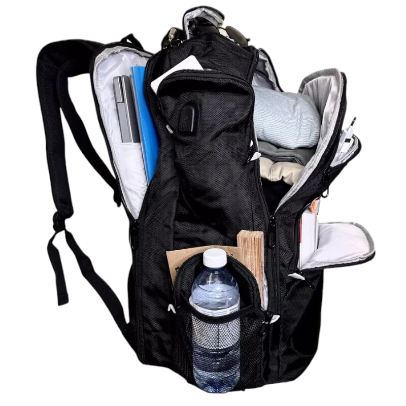 Sac à dos imperméable multipoches polyvalent miniature ouvert