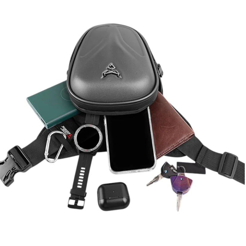 Sac à dos moto coque dure et étanche contenance gris