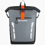 Sac à dos moto étanche durable et léger pour aventure et voyage gris