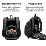 Sac à dos moto homme résistant avec grande capacité contenance