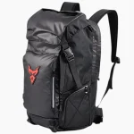 Sac à dos moto imperméable et résistant avec porte-casque rouge