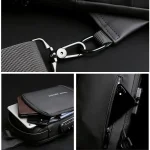 Sac à dos moto petite taille badoulière antivol avec port USB détails Sac à dos moto petite taille badoulière antivol miniature noir
