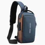 Sac à dos moto petite taille badoulière antivol avec port USB marron Sac à dos moto petite taille badoulière antivol avec port USB marron